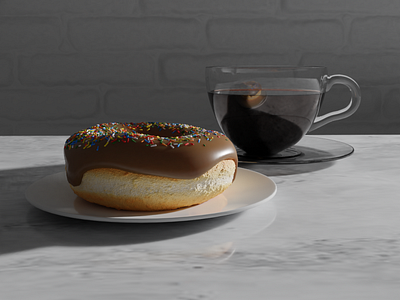 Almost Done With the Donut and Coffee! 3d 3d art 3d modeling blender blender3d donuts