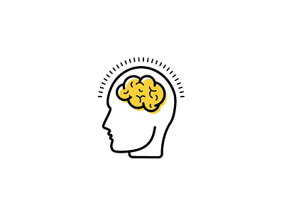 Brain art brain head icon line
