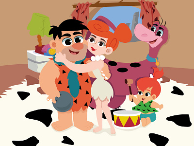 The Flintstones animation art design graphic design illustraion illustration illustrator logo vector