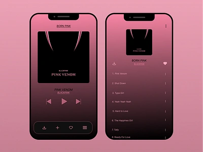 Music Player (BLACKPINK) 1/2 aplication app blackpink kpop kpop app mobile app blackpink ui