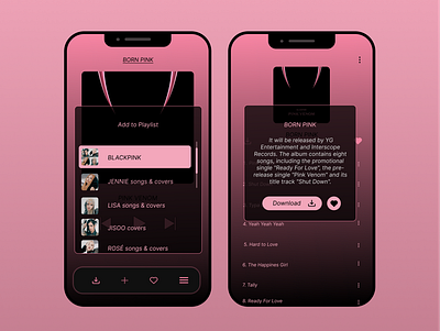 Music Player (BLACKPINK) 2/2 aplication app blackpink kpop kpop app mobile app blackpink ui