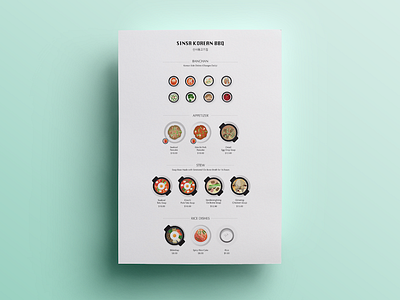 Sinsa Korean BBQ - Illustration Menu Design design food illustration food menu graphic design icons illustration menu design typography