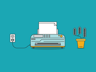 Printer & Succulent