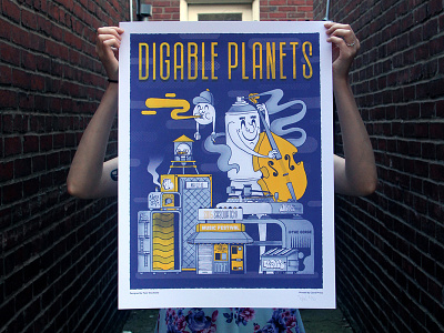 Digable Planets bass digable planets graffiti music record player silk screen spray can tyler stockdale water tower