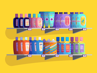 Choose Wisely bottle flat isometric killer infographics packaging shelf sunscreen tyler stockdale