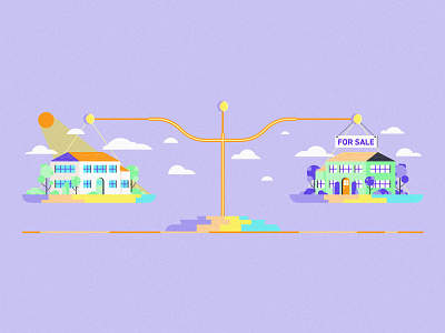 Save the Hood? Or Stack the Guap? clouds flat isometric grain house houses killer infographics sale scale scene sun texture tyler stockdale