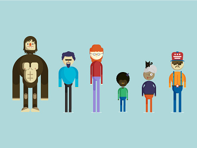 The Usual Suspects cat characters crazy lady killer infographics line up sasquatch trucker hat tyler stockdale