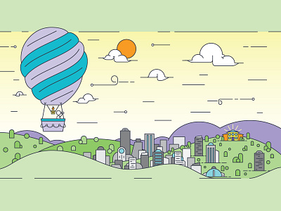 How we all search for houses. buildings cityscape hot air balloon killer infographics landscape tyler stockdale