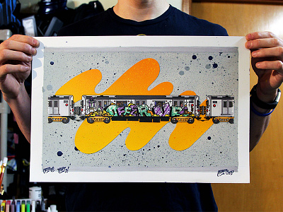 Train Concepting aerosol graffiti illustration mixed media offerup subway train tyler stockdale