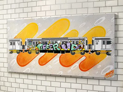 OfferUp Final acrylic car graffiti offerup painting subway train tyler stockdale typography