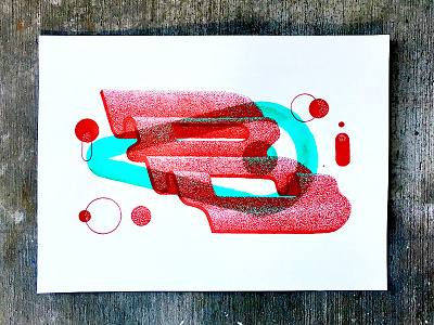 The Letter B b drawn hand lettering stipple tyler stockdale typography watercolor