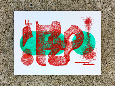 The Letter P abstract drawn hand illustration lettering stipple stippling tyler stockdale typography watercolor