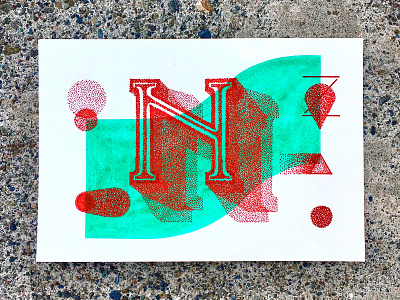 The Letter N abstract acrylic drawn hand lettering stipple stippling tyler stockdale type typography watercolor
