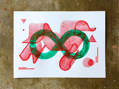 The Letter X abstract acrylic drawn hand illustration lettering painting pointalism stippling tyler stockdale typography watercolor