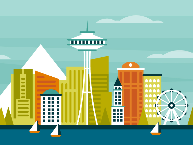 Seattle Skyline by Killer Visual Strategies on Dribbble