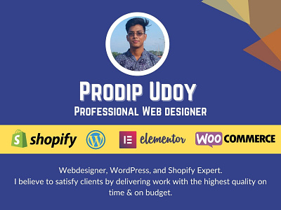 Prodip Udoy clickfunnles convert psd to wordpress dropshipping store ecommerce store elementor landing page design elementor pro online store psd to html sales funnels shopify shopify dropshipping shopify landing page design shopify store website redesign woocommerce wordpress design wordpress landing page wordpress landing page design wordpress website xd to elementor