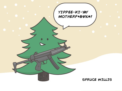 Spruce Willis die hard holiday illustration