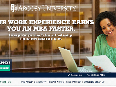 Argosy University MBA Microsite Redesign education responsive website redesign