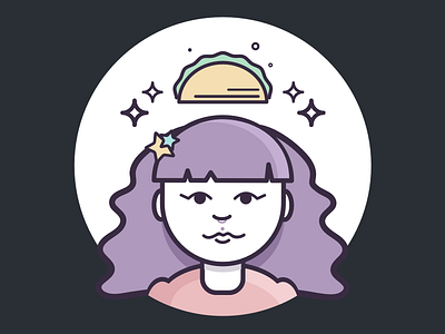 Taco Princess avatar identity illustration pastel tacos