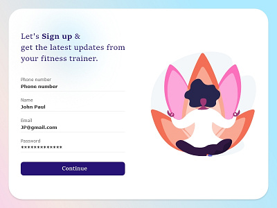#DailyUI - Sign Up Page Design design fitness login register typography ui user user interface ux visual webpage