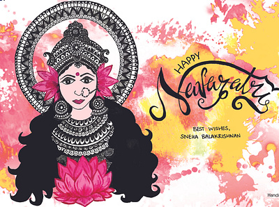 Festive Greeting: Navaratri design illustration