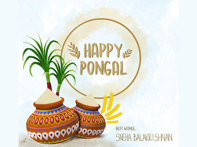 Festive Greeting: Pongal design illustration
