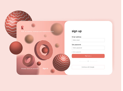#dailyUI 001(sign up) 3d dailyui design graphic design illustration sign up sign up page ui ui design vector web