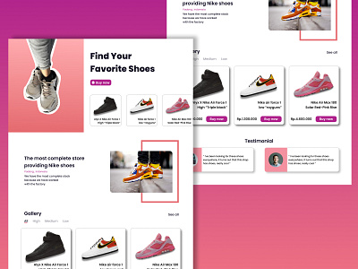 UI design for online shoes store