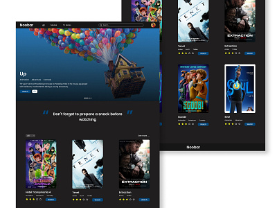 Noobar, UI Design for Movie Platform movie ui ui design web design website