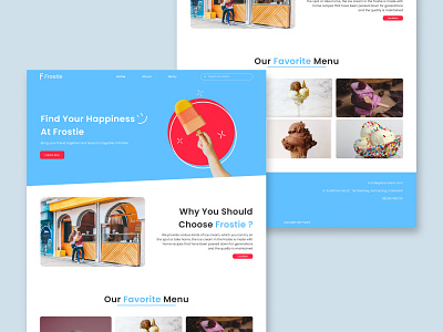 Frostie, Landing page ice cream parlor food landing page ui ui design web design website