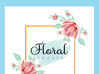 Watercolor Flower Frame Vector pions