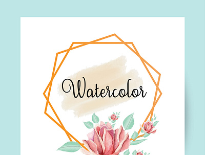 Floral Watercolor Frame Vector pions