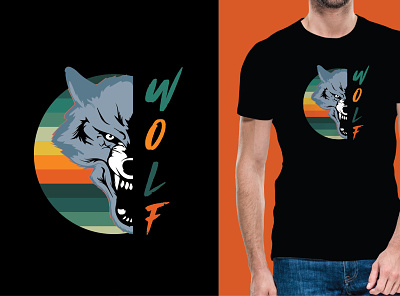 Wolf T Shirt Design animal t shirt animal t shirt design branding creative design design graphic design illustration illustrator pod print on demand vector wolf wolf t shirt wolf t shirt design