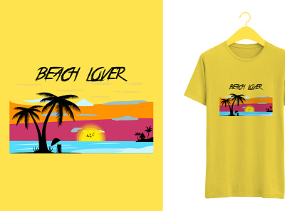 Beach Lover T Shirt Design for Print beach lover beach lover t shirt beach lover t shirt design beach tshirt beach tshirt design branding creative design graphic design illustration illustrator pod print on demand tshirt design typography