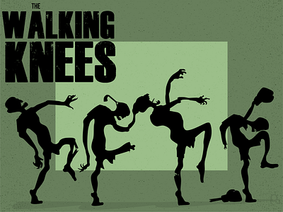 The Walking Knees design graphic design illustration illustrator kickboxing logo mascot mascot logo movie poster muaythai parody workout