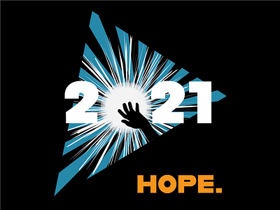 HOPE. 2021 design flat graphic design hope illustration illustrator logo new year vector