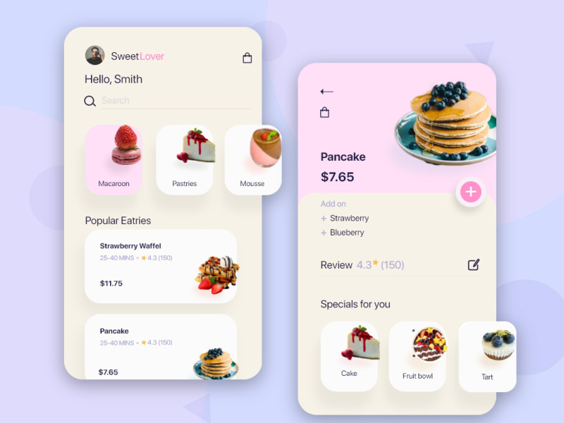 Food app by Shahnaz Emi on Dribbble
