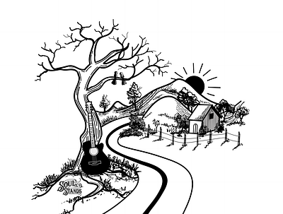 Country road branding design digital illustration digitalart illustration