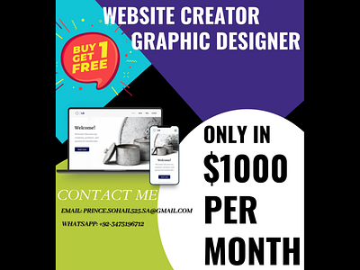 Grahic Designer and Website Creator Only in $1000 animation branding design flat illustration logo ui ux vector web