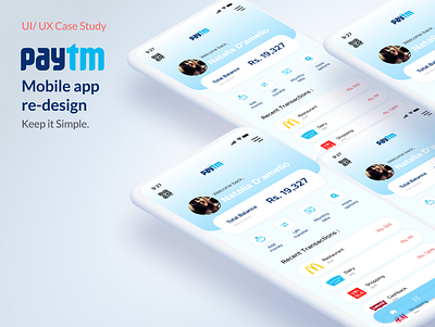 Paytm App: Re-design | UI/UX case study casestudy design figma minimal payment app redesign ui uiux ux