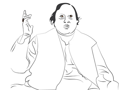 nusrat fateh ali khan line art