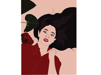 lady in red creative design illustration art illustrations illustrator line art vector