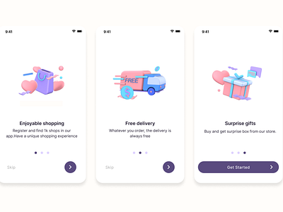 Shopping app onboarding