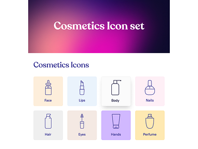 Cosmetics icon set