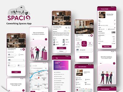 Android App Co working spaces andriod android app co working co working space office space screens ui design ui screen uiux