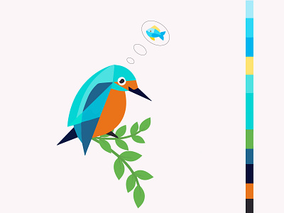 kingfisher Vector concept creative design ideas illustrator visual design