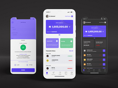 FINTECH - Mobile & Crypto wallet with a switch botton design ui ux