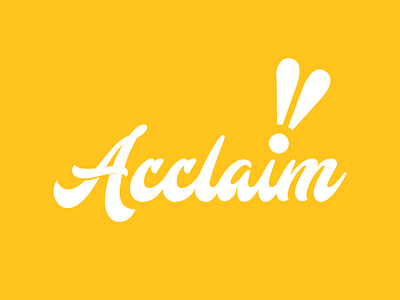 Acclaim acclaim graphic design logo logo design punctuation yellow