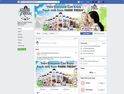 Farm Fresh Milk Facebook Cover Design facebook cover