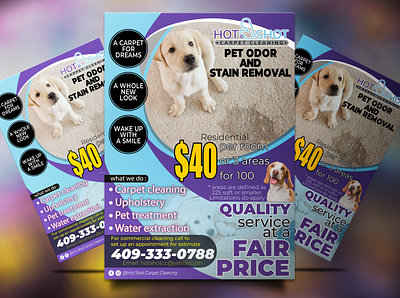 Hot Shot Carpet Cleaning Flyer flyer design